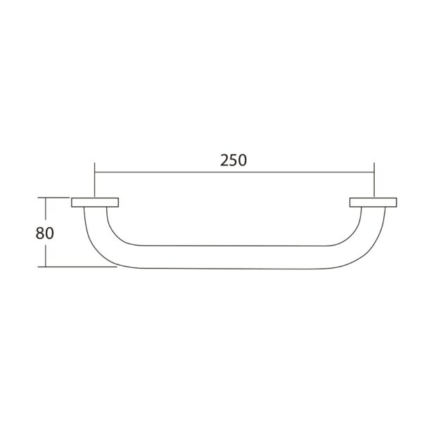 Mâner drept negru mat Ø25 de 25 cm - imagine 2