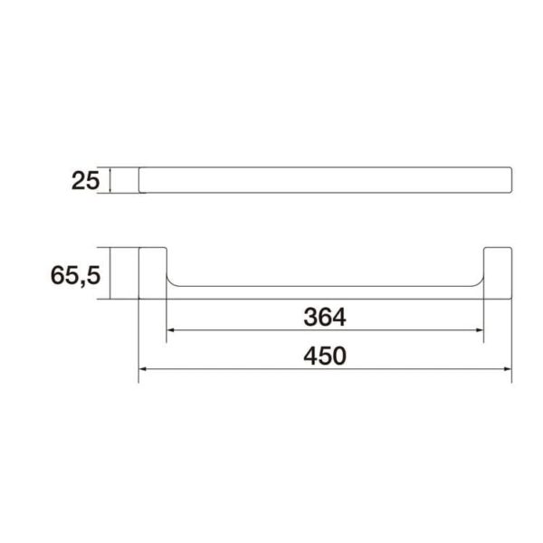 Bara de prosoape 45 mm Negru mat - imagine 2