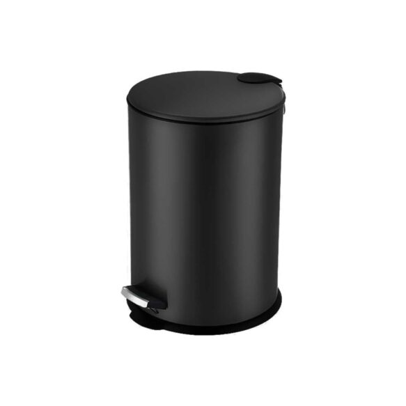 Găleată plată cu pedală 3L Oțel inoxidabil Negru mat